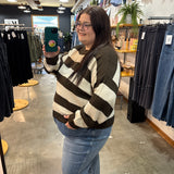 Day After Day Striped Sweater - Espresso