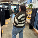 Day After Day Striped Sweater - Espresso