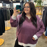 Day Off Contrast Sweatshirt - Eggplant