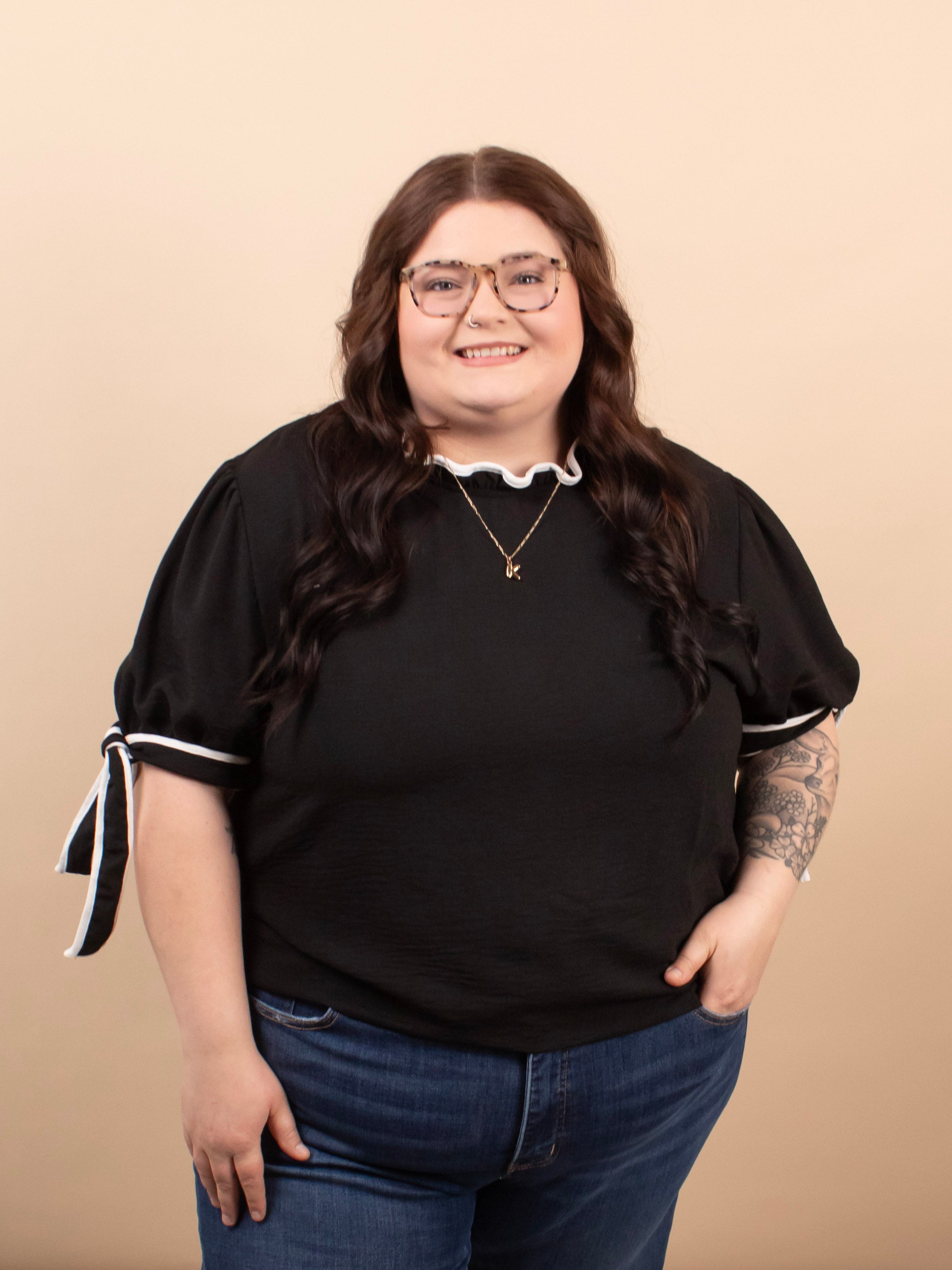 Delilah Ribbon Sleeve Top - K & Company