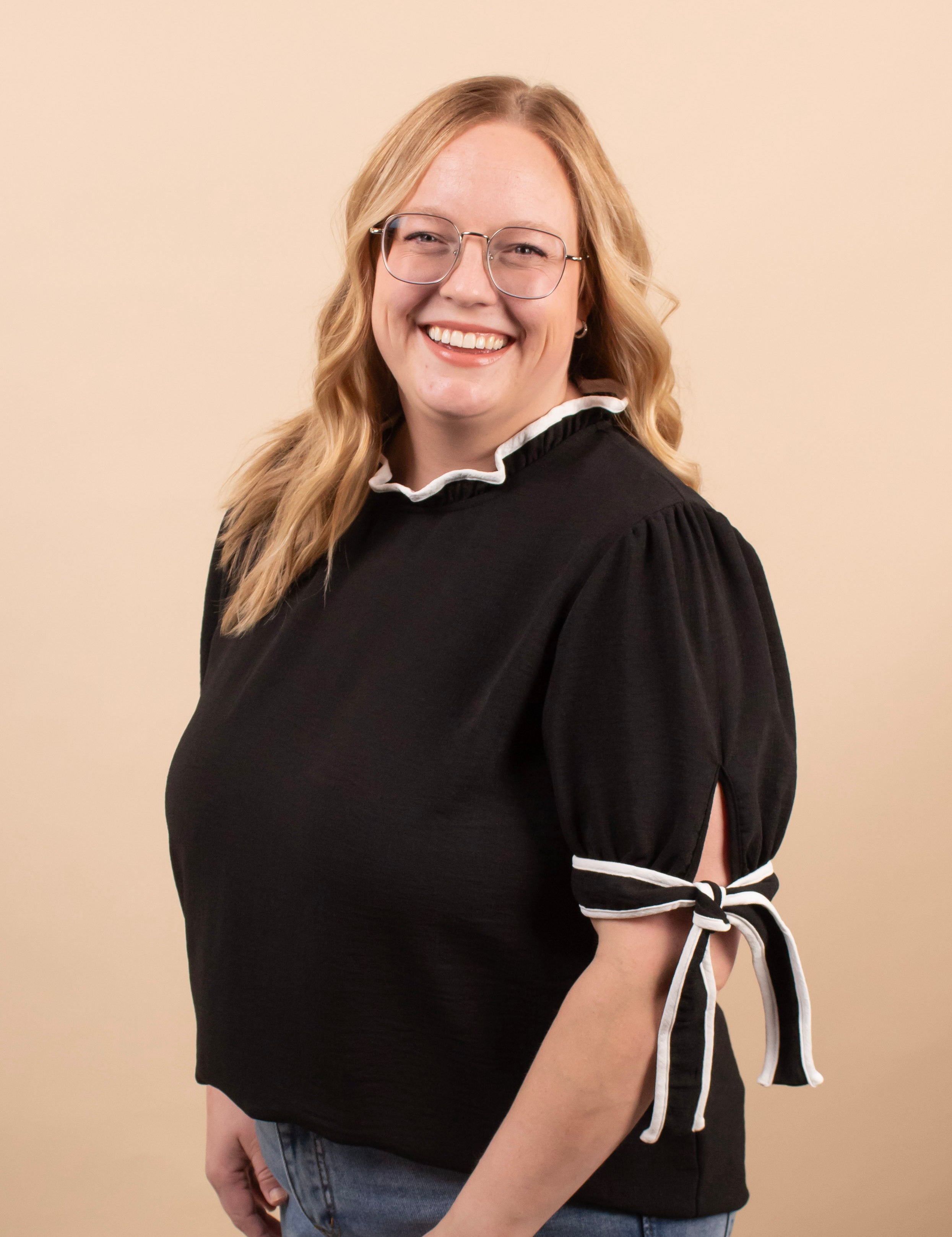 Delilah Ribbon Sleeve Top - K & Company