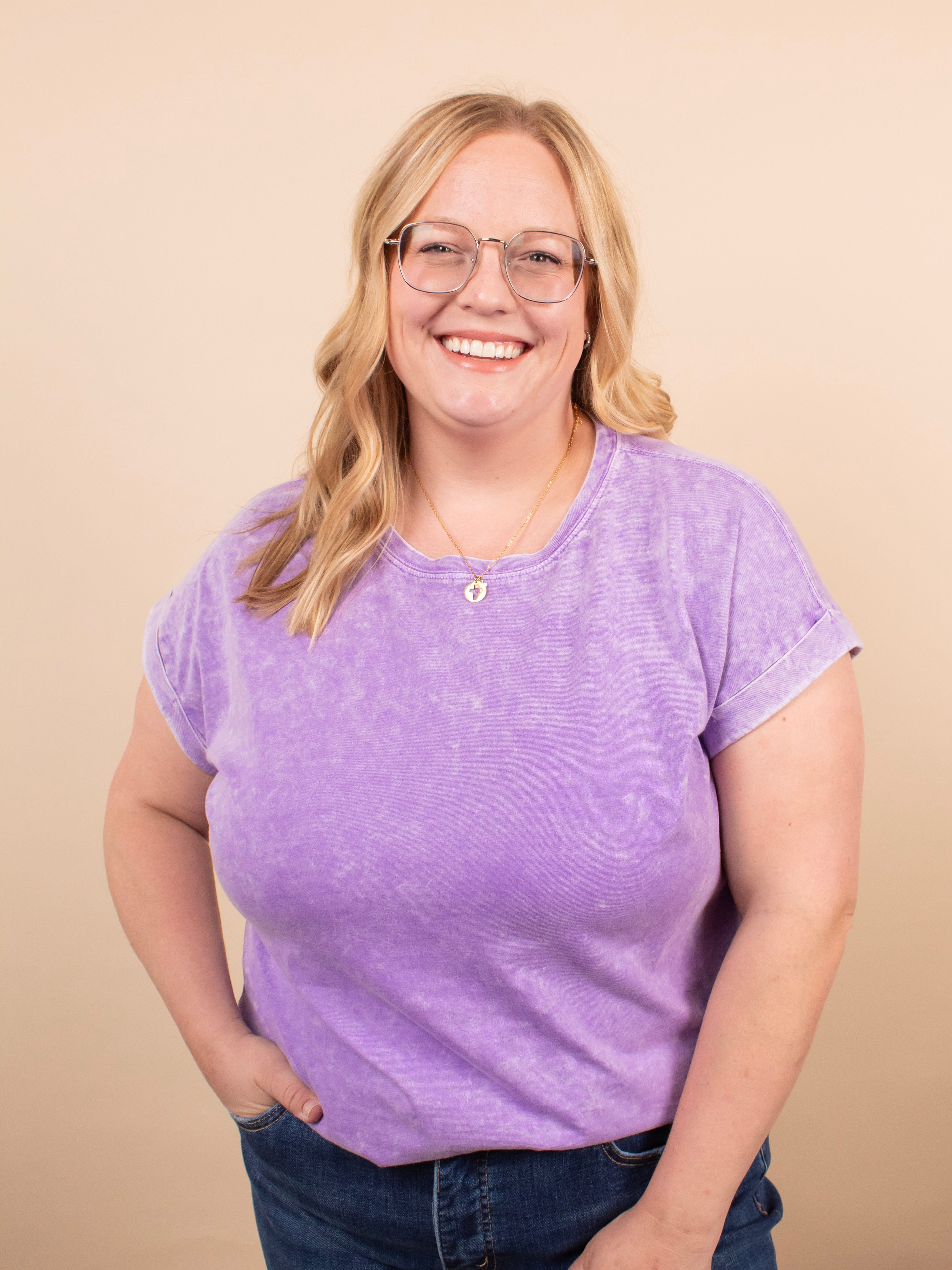 Easy Days Mineral Wash Tee – Lavender Haze - K & Company