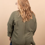 Easy Layers Gauze Button Down - Green