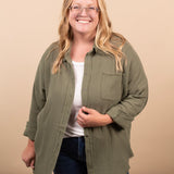 Easy Layers Gauze Button Down - Green