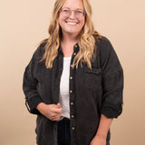 Easy Layers Washed Gauze Button Down - Charcoal