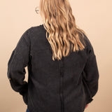 Easy Layers Washed Gauze Button Down - Charcoal