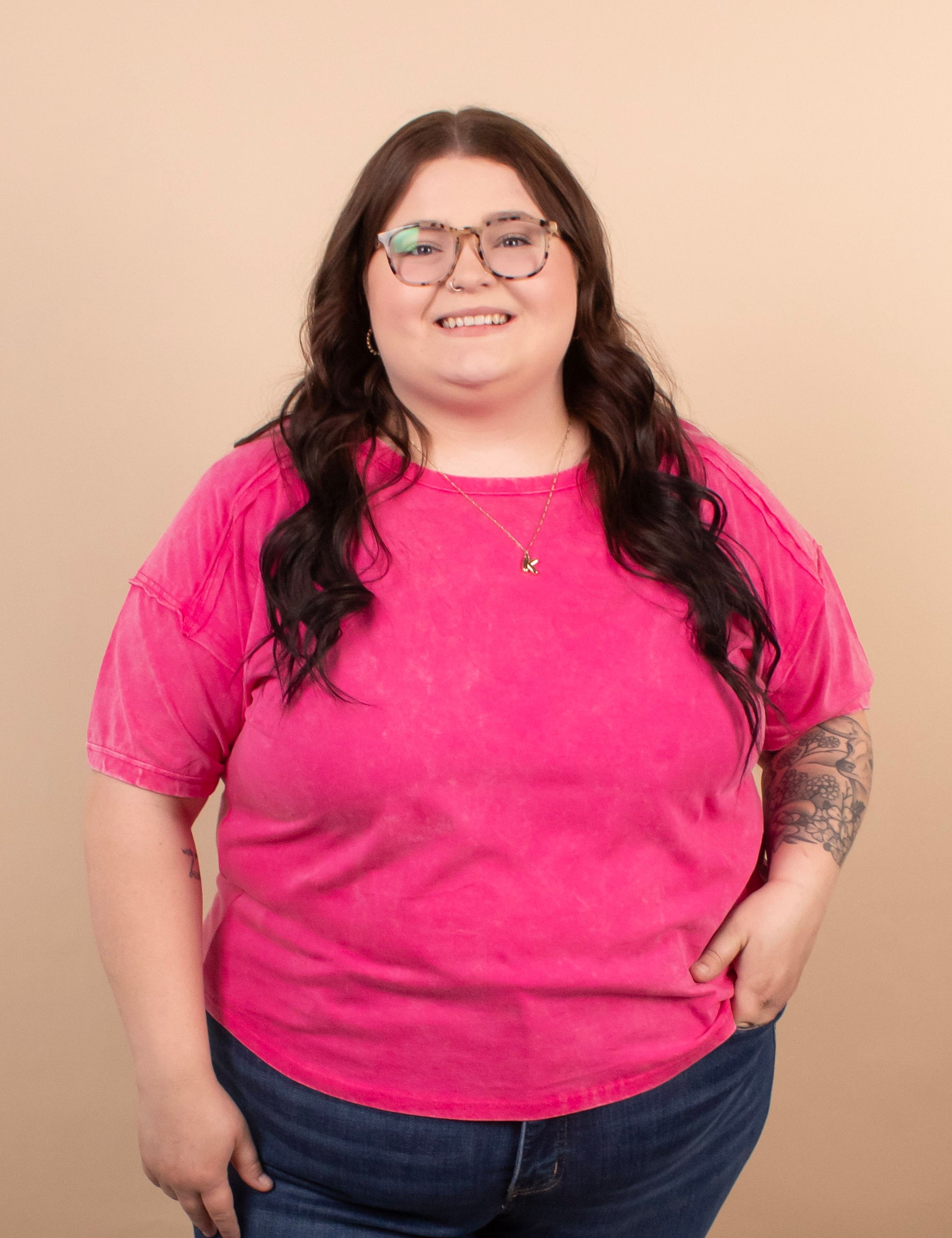 Easy Living Mineral Wash Tee – Raspberry Sorbet - K & Company