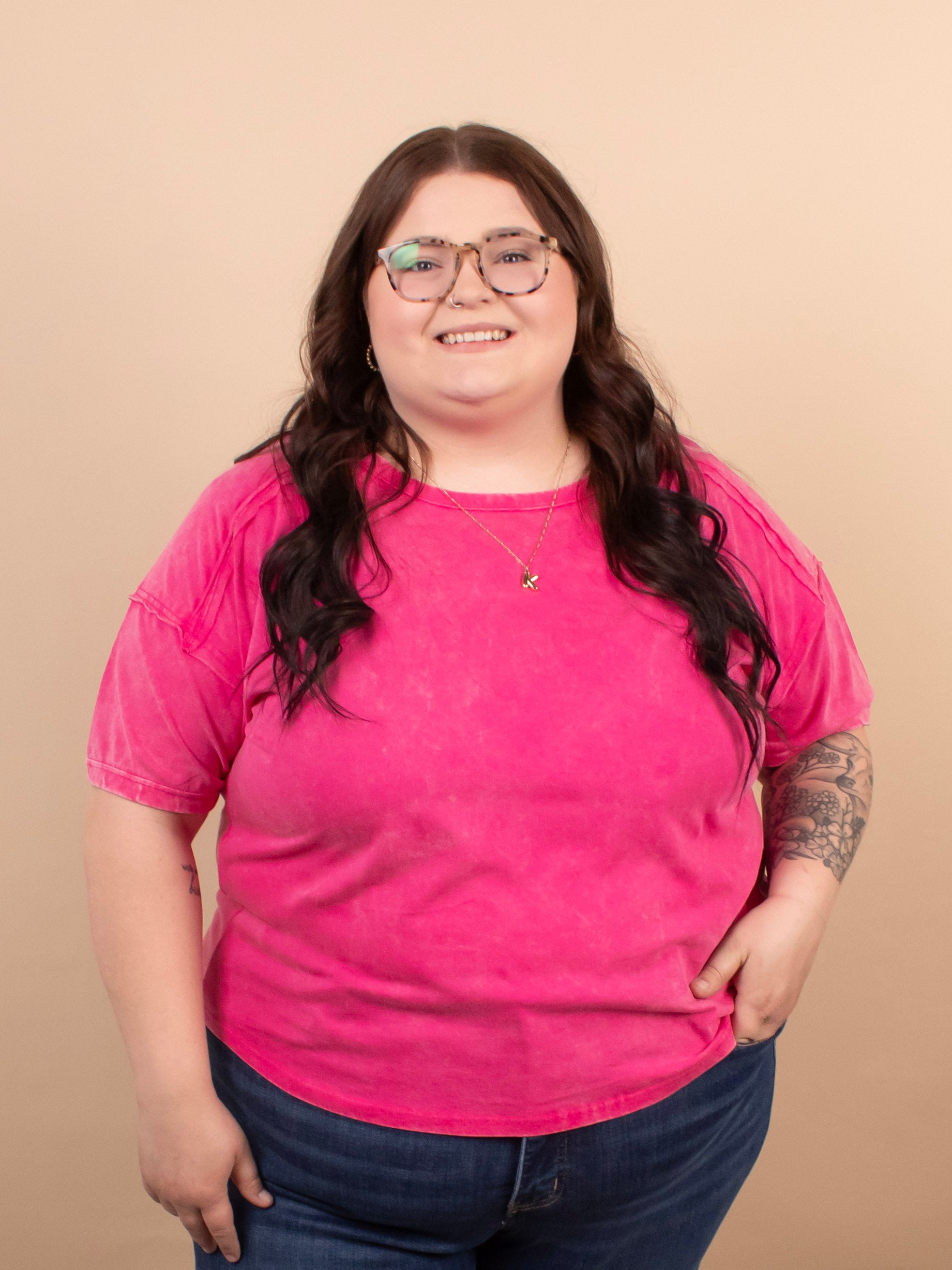 Easy Living Mineral Wash Tee – Raspberry Sorbet - K & Company