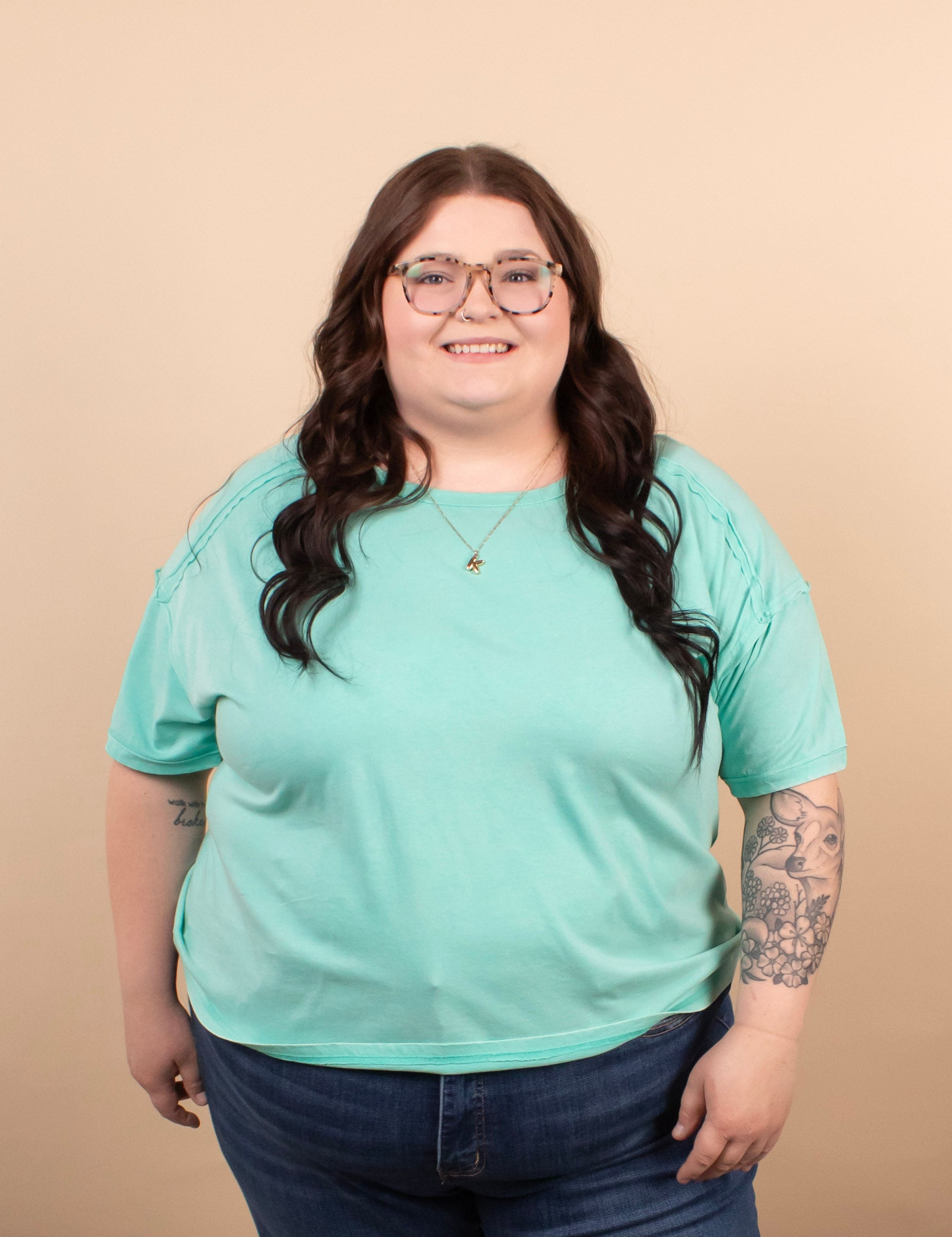 Easy Living Mineral Wash Tee – Seafoam Mist - K & Company