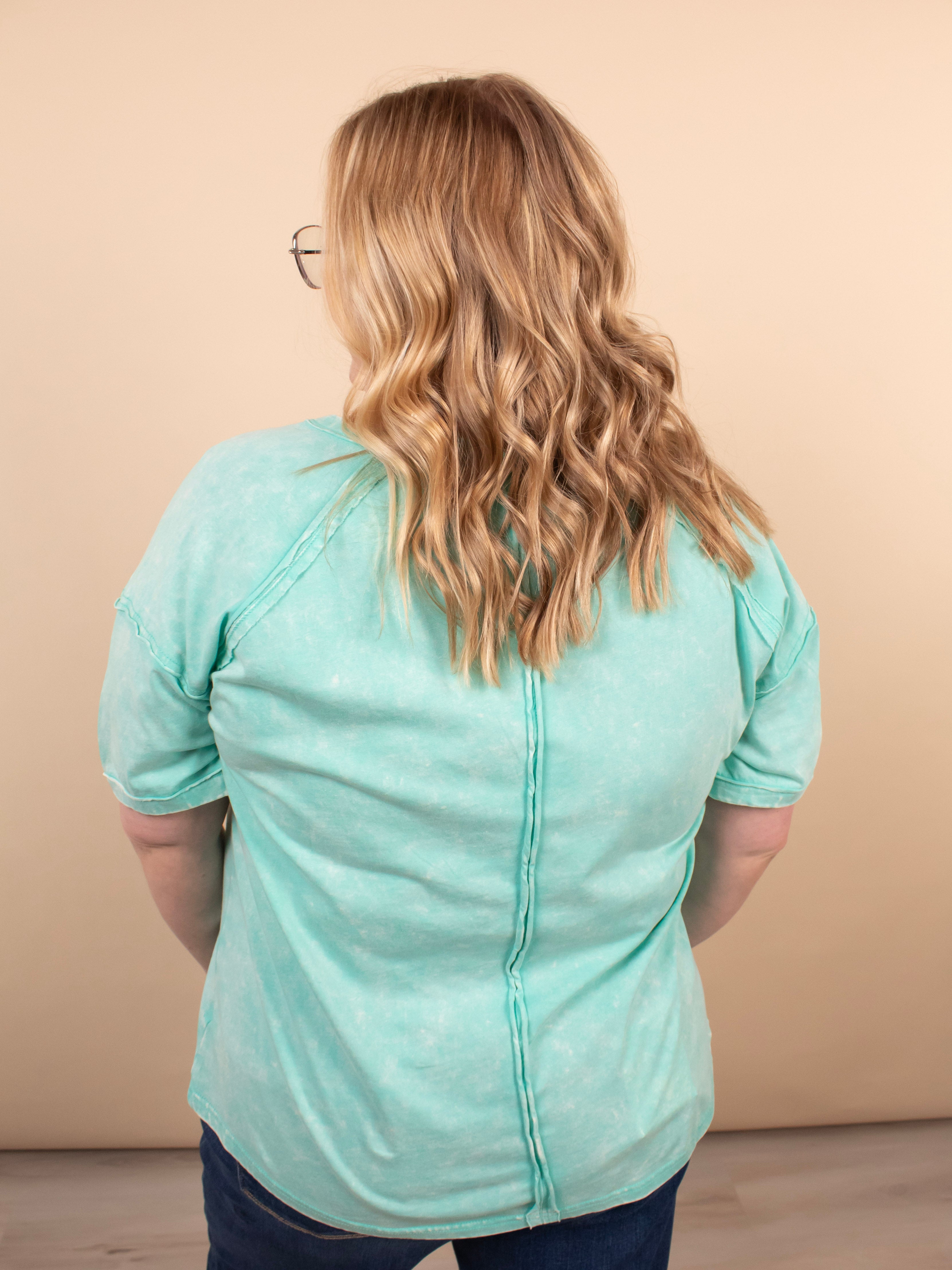 Easy Living Mineral Wash Tee – Seafoam Mist - K & Company