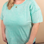 Easy Living Mineral Wash Tee – Seafoam Mist - K & Company