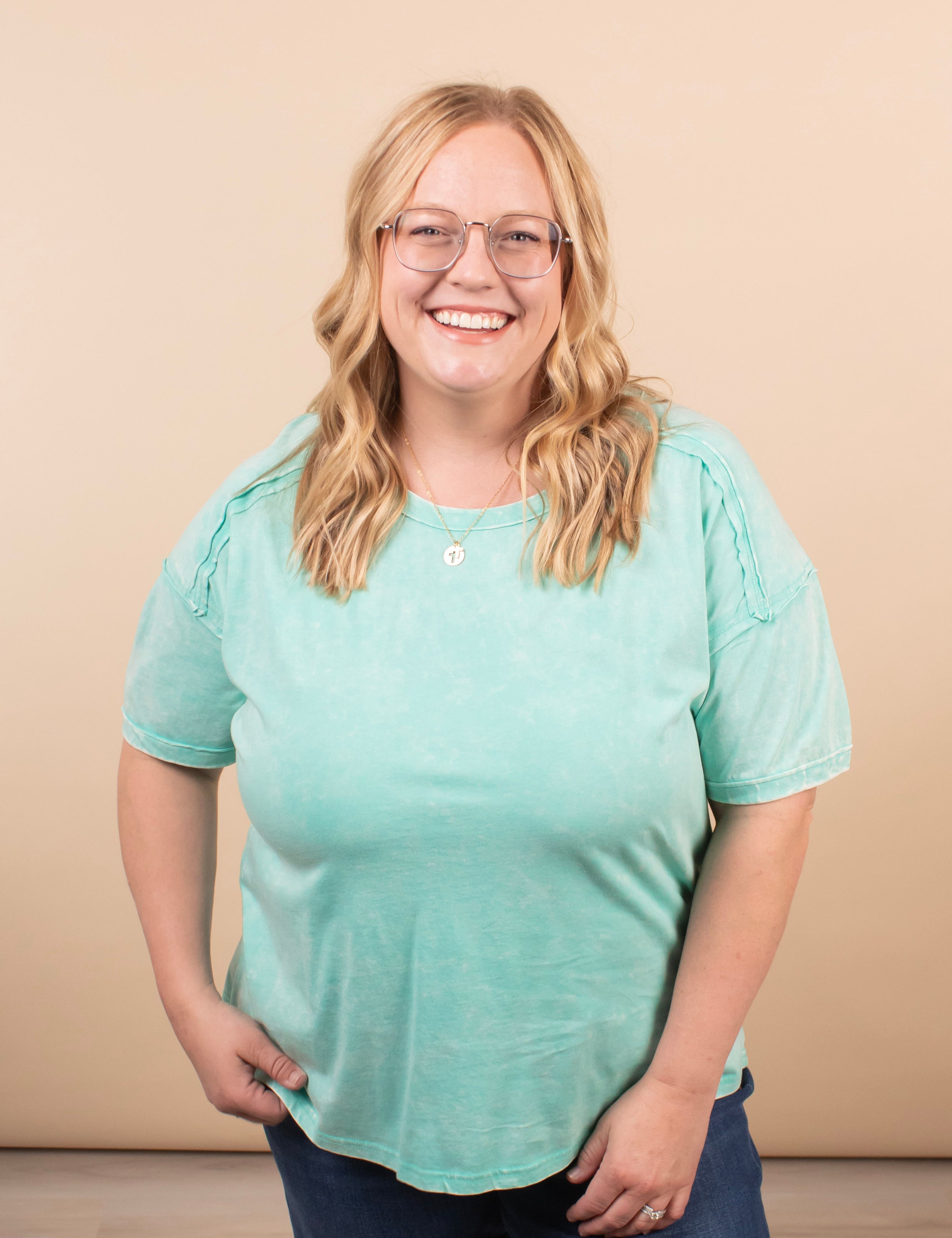 Easy Living Mineral Wash Tee – Seafoam Mist - K & Company