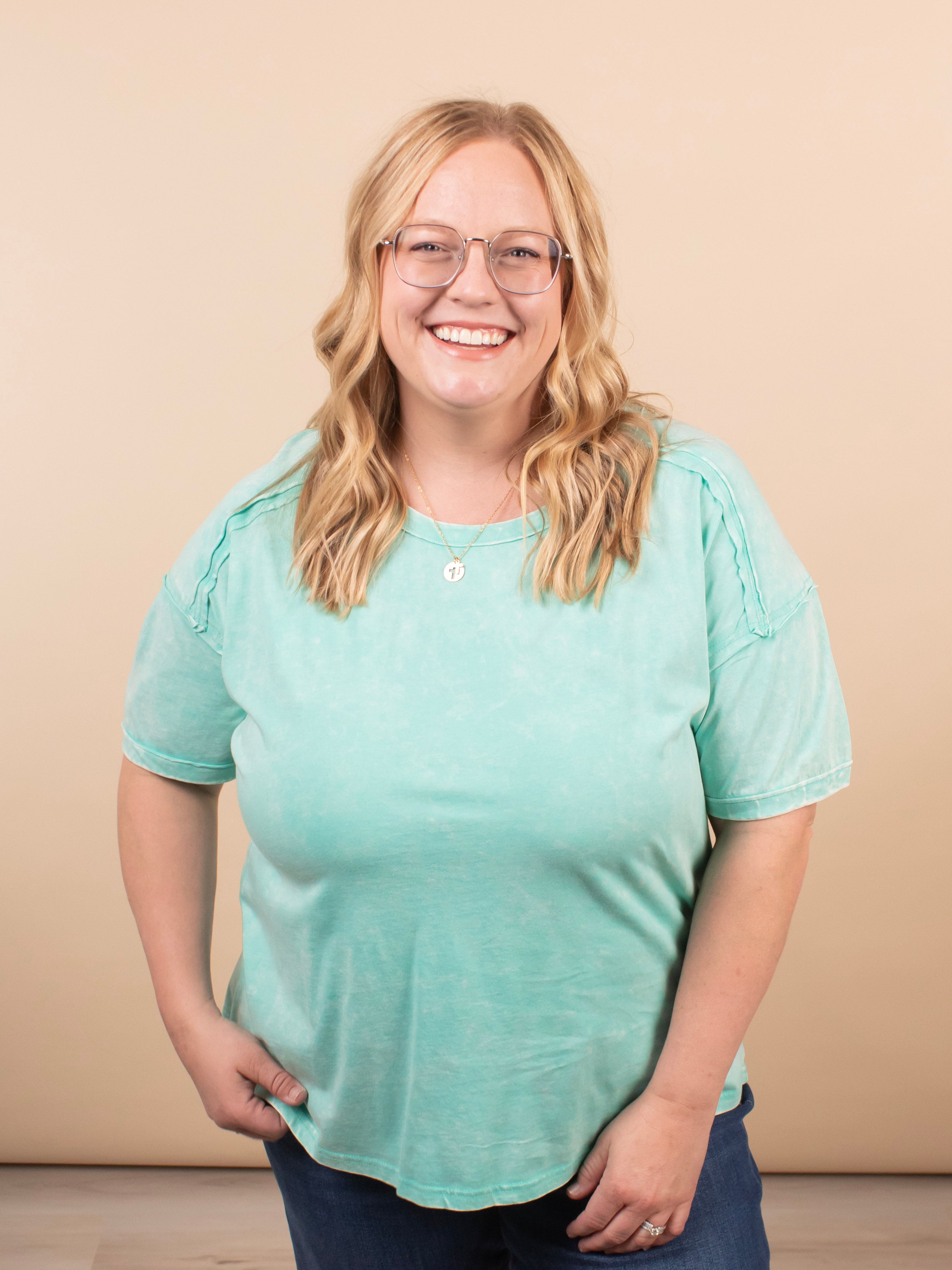 Easy Living Mineral Wash Tee – Seafoam Mist - K & Company