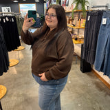 Effortless Half Zip Pullover - Chocolate