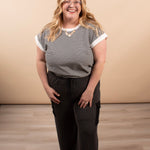 Sloane Striped Tee in Black - K & Company