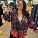 Falling Fast Oversized Hooded Flannel