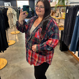 Falling Fast Oversized Hooded Flannel