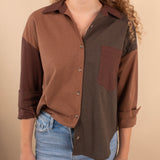 Falling for Fall Colorblock Button Down