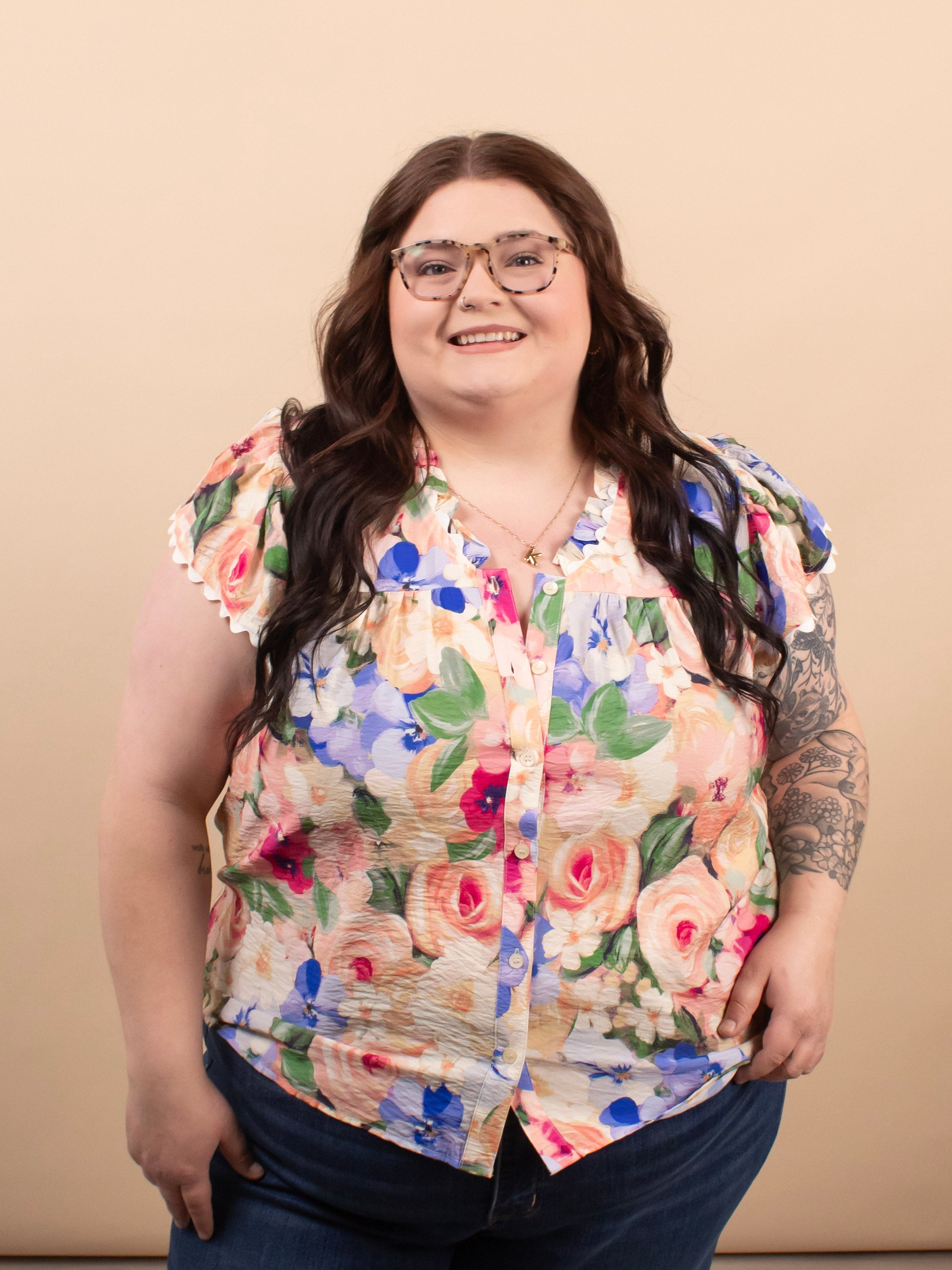 Garden Party Button Top - K & Company