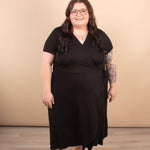 Go-To Wrap Midi Dress in Black - K & Company