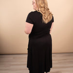 Go-To Wrap Midi Dress in Black - K & Company