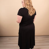Go-To Wrap Midi Dress in Black - K & Company