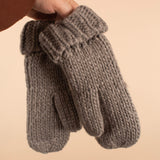 Gray Cable Knit Mittens