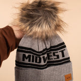 Gray & Black Midwest Pom Hat