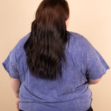 Greta Acid Wash Top in Blueberry Pie