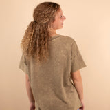 Greta Acid Wash Top in Cappuccino