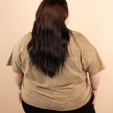 Greta Acid Wash Top in Cappuccino