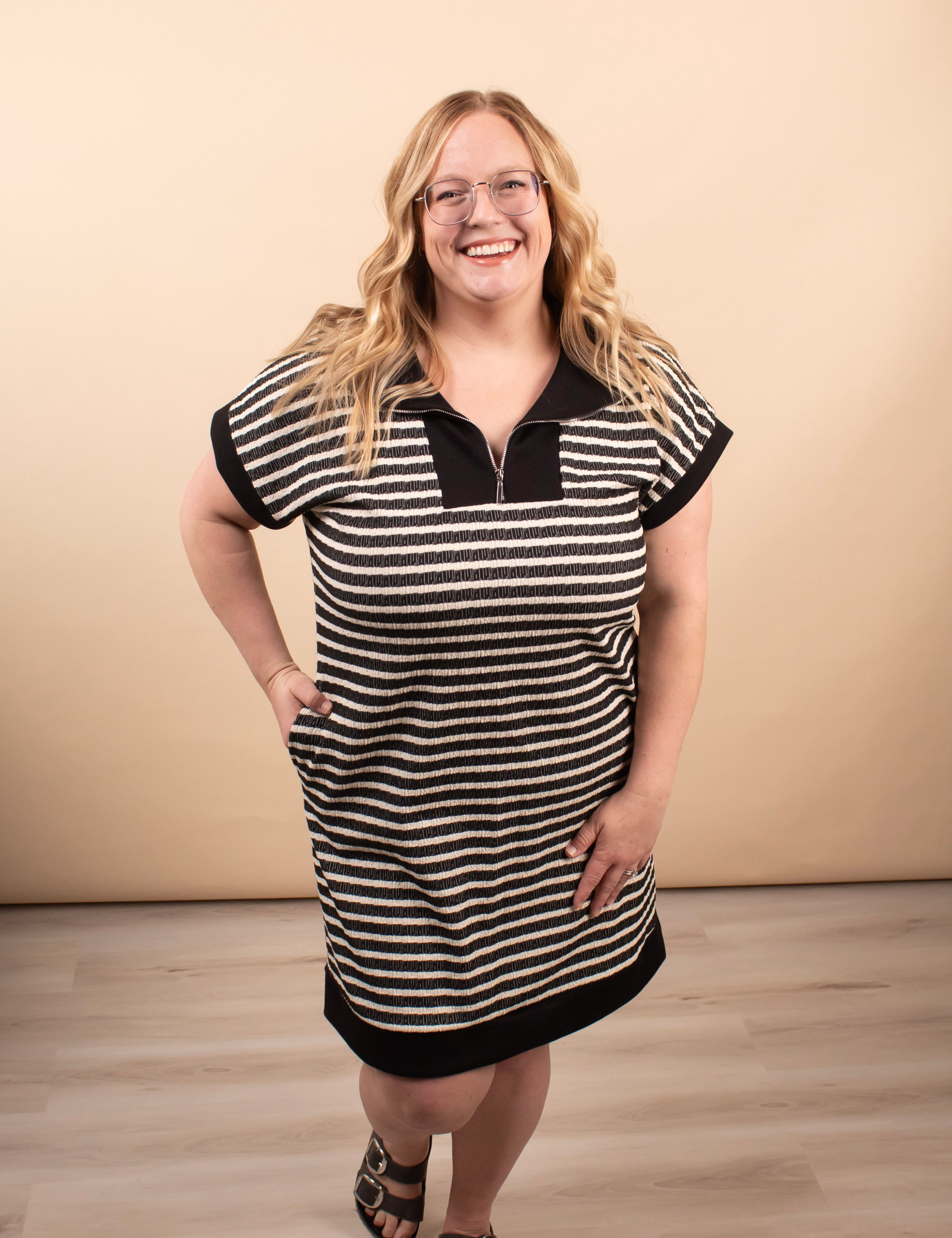 Hadley striped casual dress women's boutique dress sizes S-3XL