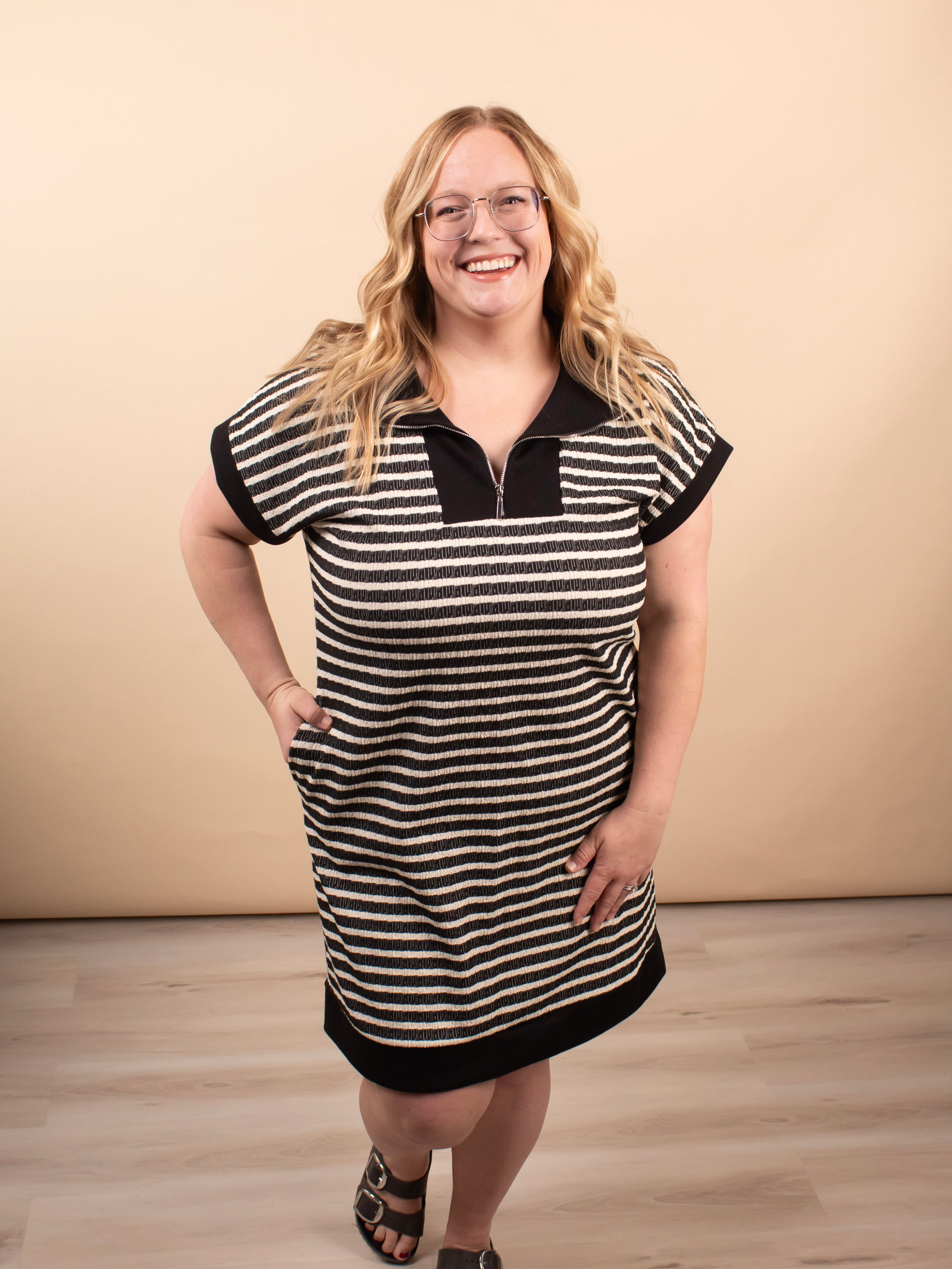 Hadley striped casual dress women's boutique dress sizes S-3XL