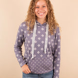 Hailey Floral Pullover Hoodie in Slate Purple