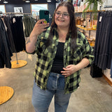 Hattie Half-Sleeve Flannel Button Up