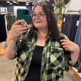 Hattie Half-Sleeve Flannel Button Up
