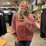 Willa Oversized Crewneck - Washed Rust