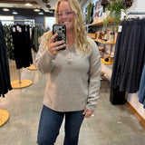 Changing Seasons Henley Sweater - Oatmeal