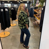 Hattie Half-Sleeve Flannel Button Up