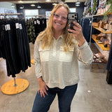 Frankie Oversized Soft Striped Top - K & Company