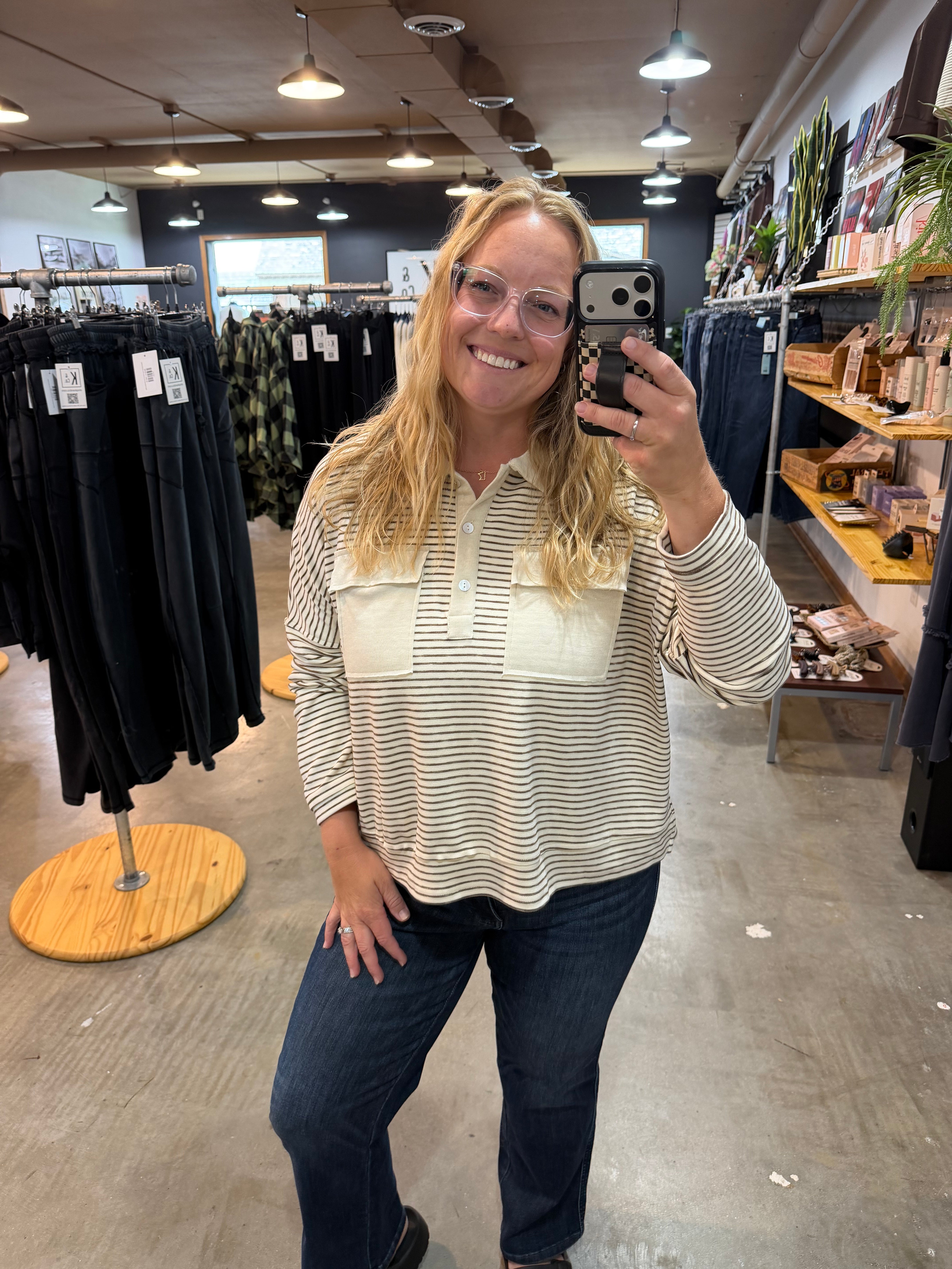 Frankie Oversized Soft Striped Top - K & Company