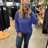 So Soft Front Seam Crew Sweater - Periwinkle Blue - K & Company