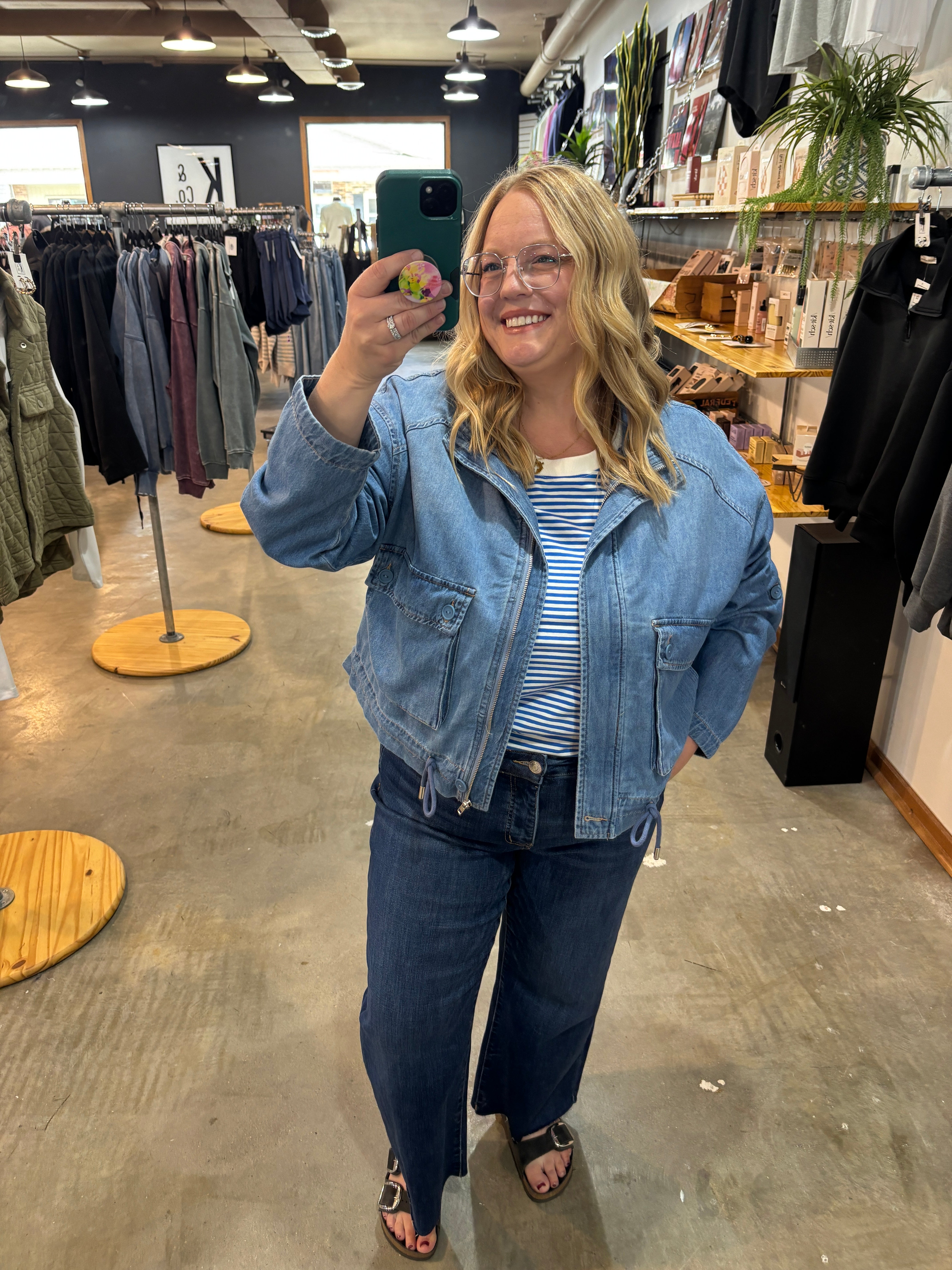 Risen Off-Duty Cargo Denim Jacket - K & Company