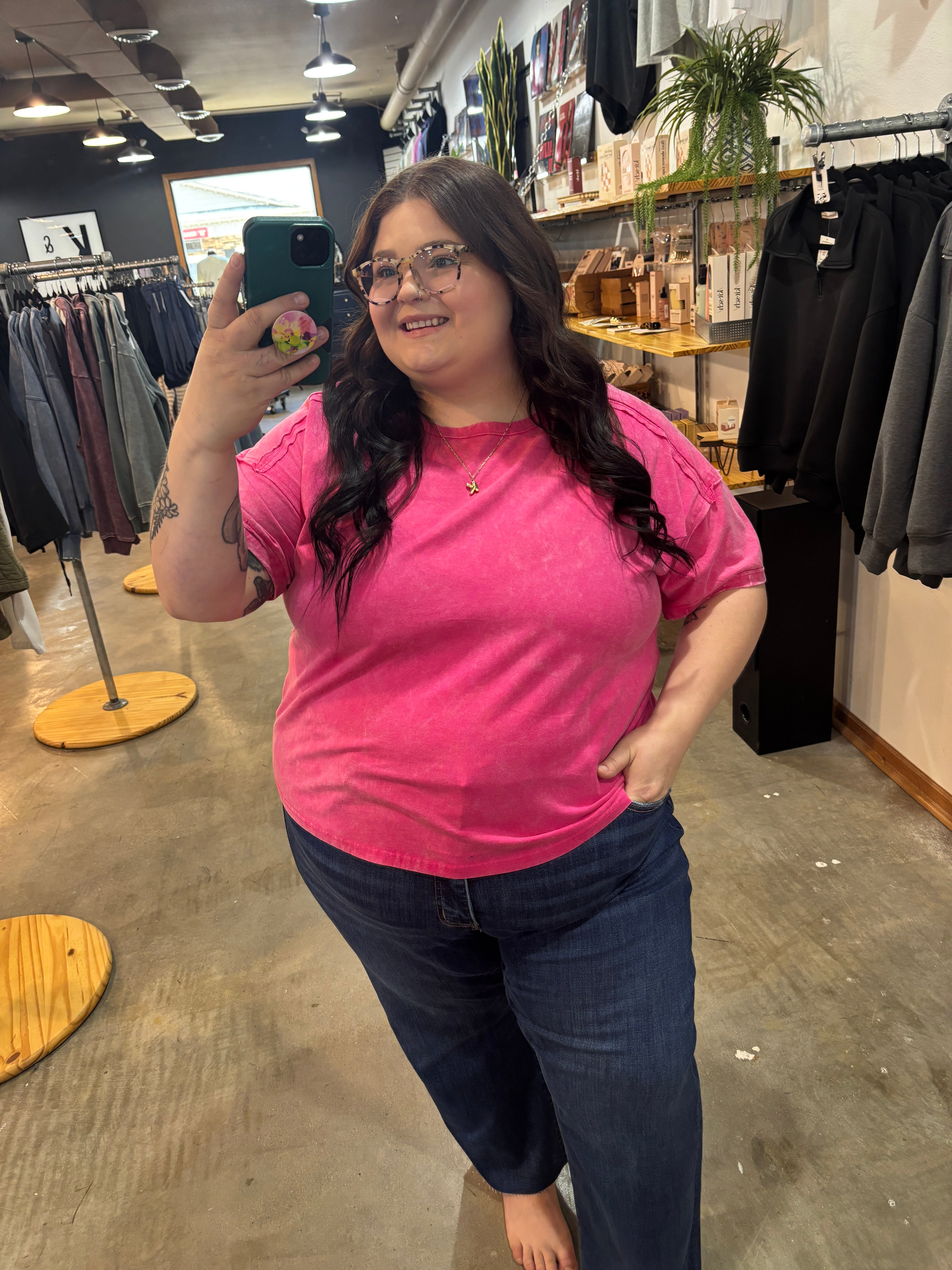 Easy Living Mineral Wash Tee – Raspberry Sorbet - K & Company