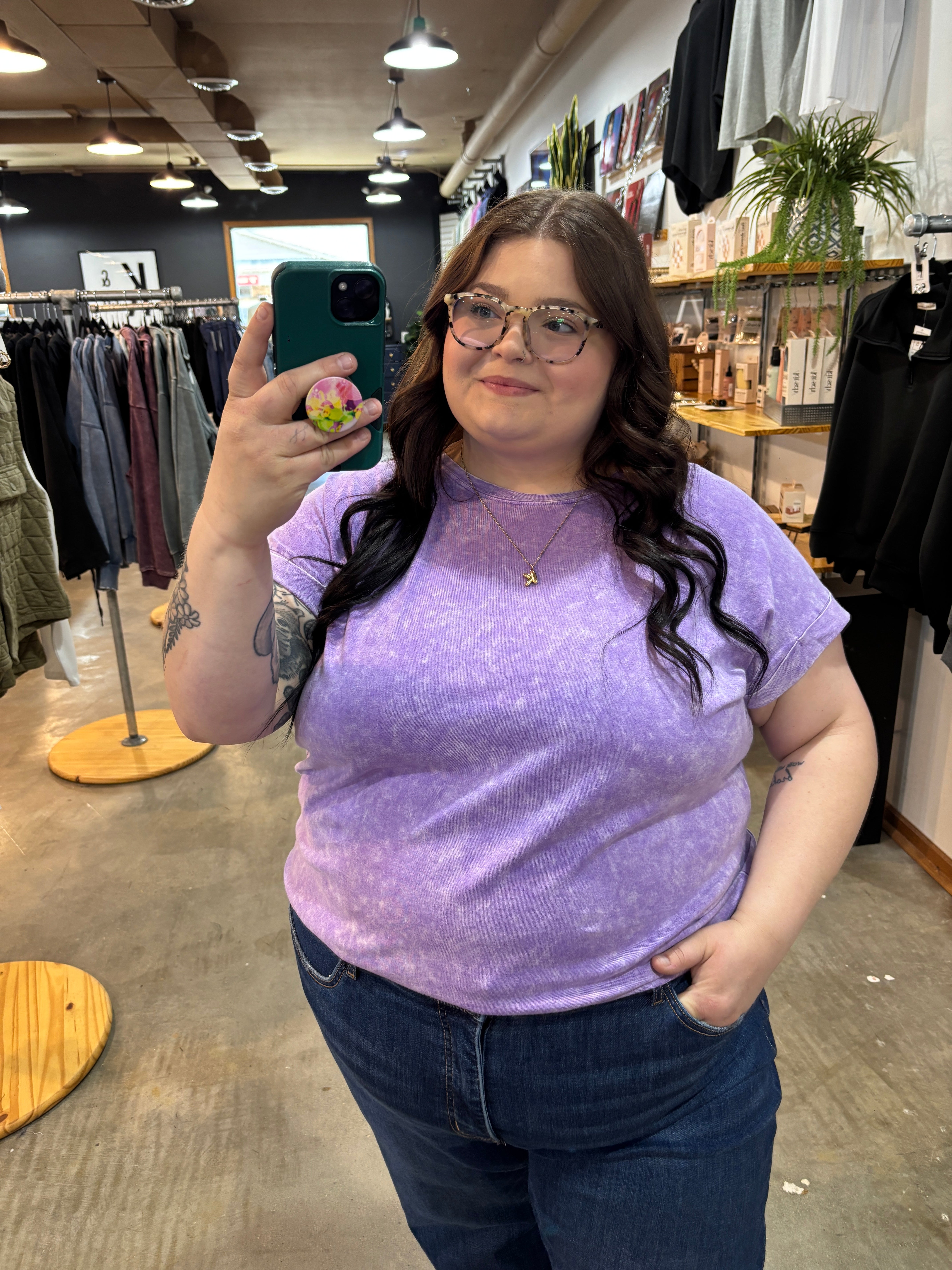Easy Days Mineral Wash Tee – Lavender Haze - K & Company