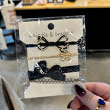 Dual Function Knot Bracelet Hair Ties in Black Bows