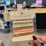 Dual Function Knot Bracelet Hair Ties in Olive