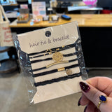 Dual Function Knot Bracelet Hair Ties in Black