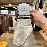 Feline Fine Crew Socks in Cream