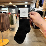 Feline Fine Crew Socks in Black